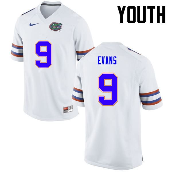 NCAA Florida Gators Josh Evans Youth #9 Nike White Stitched Authentic College Football Jersey KRS4464YE